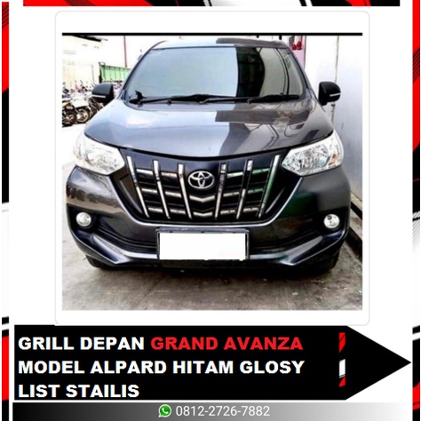 GRILL DEPAN GRAND AVANZA MODEL ALPARD HITAM GLOSY LIST STAILIS