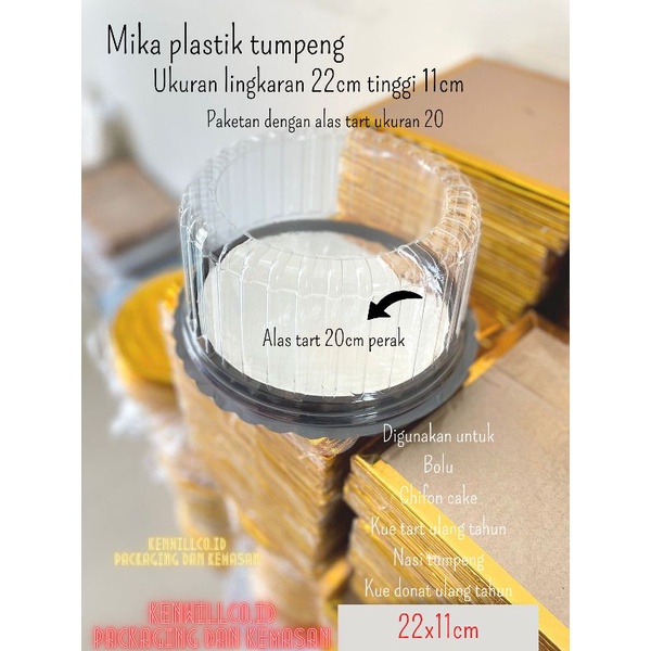 

MIKA TUMPENG PLASTIK DAN ALAS TART 20CM PERAK ATAU EMAS 1 SET