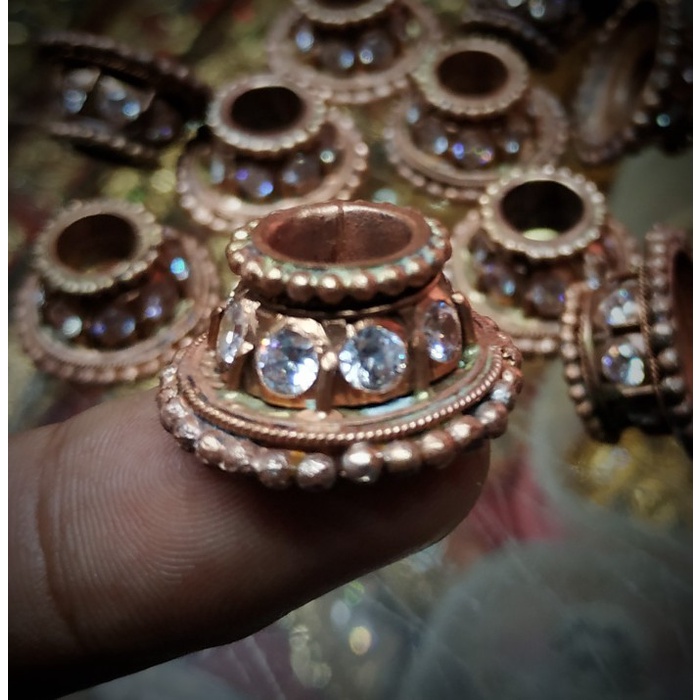 [Grosir/Ecer] Mendak Cincin Keris Model Kendit Hias Permata Sepuhan Suasa