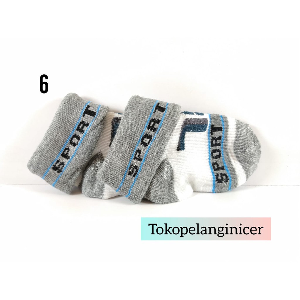 Kaos Kaki Sport Bayi 0-12Bulan Lembut Motif unik Tokopelanginicer