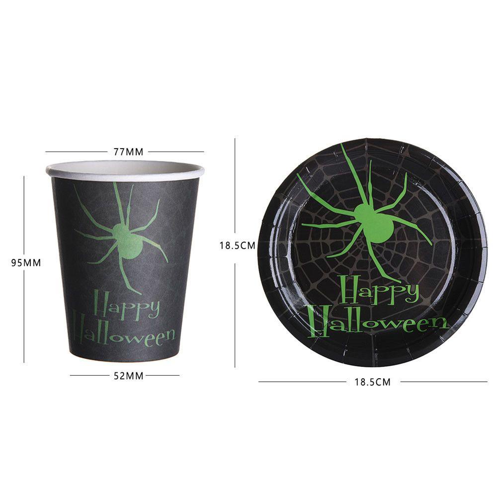 Solighter 10PCS Halloween Piring Kertas Syukuran Labu Penyihir Happy Halloween Tray