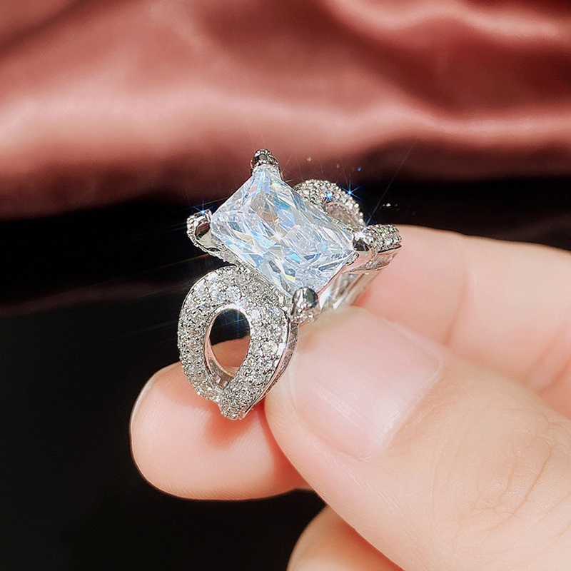 Cincin Kristal Cubic Zirconia Untuk Wanita