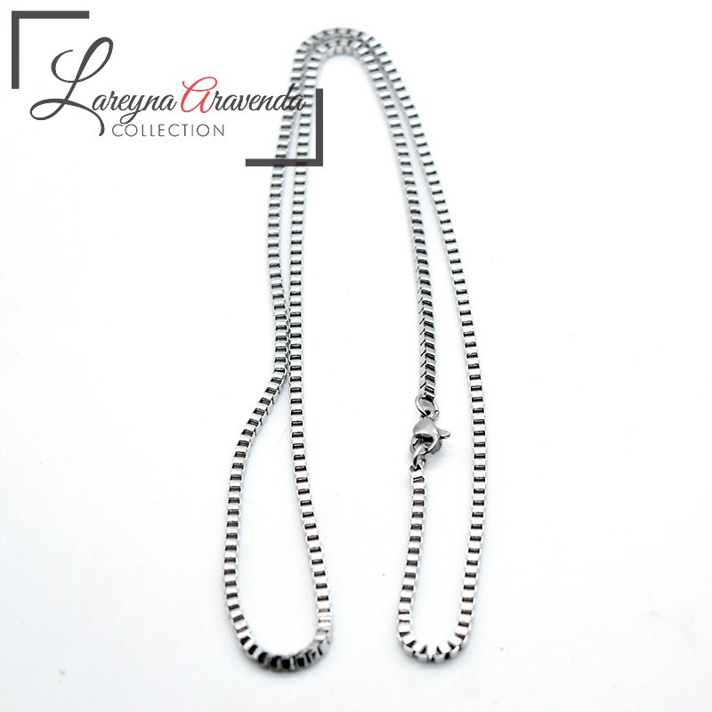 Kalung Titanium Model Italy Kotak Kotak Kecil RT003