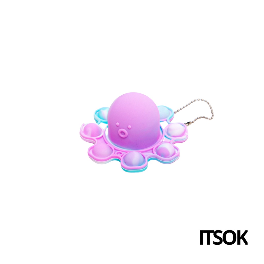 JG - Mainan gantungan KUNCI POP IT GURITA octopus pop it anti stres random warna