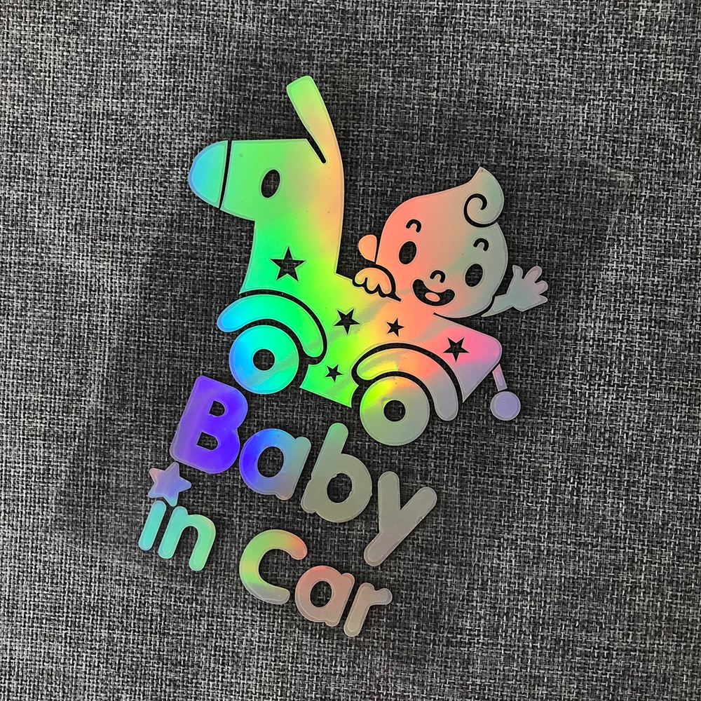 Stiker Reflektif Motif Tulisan Baby In Car Untuk Dekorasi Mobil