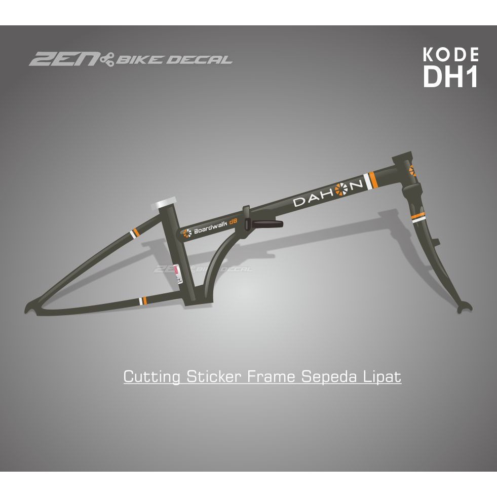 CUTTING STICKER FRAME SEPEDA LIPAT MOTIF DAHON