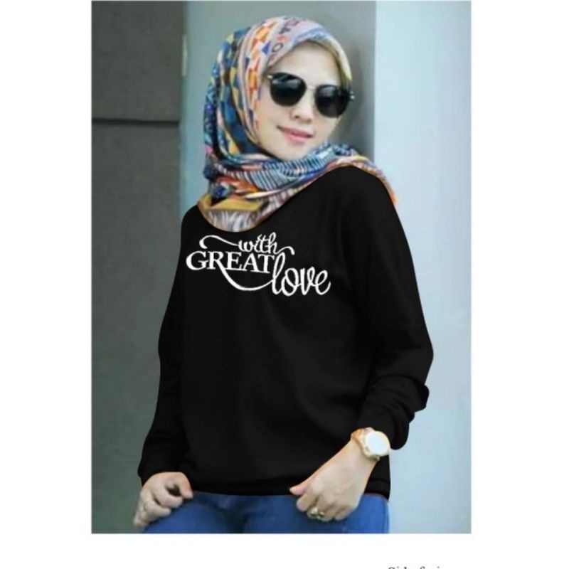 BLOUSE ATASAN ZOLAQU 3UKURAN L/XL/XXL  (GOOD QUALITY)-GREAT LOVE HITAM