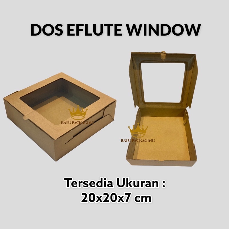 

RATU | Dos EFLUTE TEBAL WINDOW 20x7CM Souvenir Karton Kardus Kotak Box Hampers Jendela