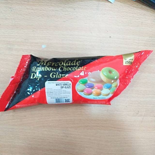 Coklat mercolade dip glaze white vanilla 250gr