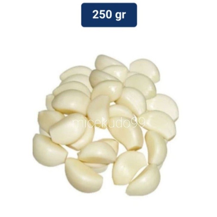

BAWANG PUTIH KUPAS 250 GRAM BERSIH / FRESH GARLIC PEELED CLEAN