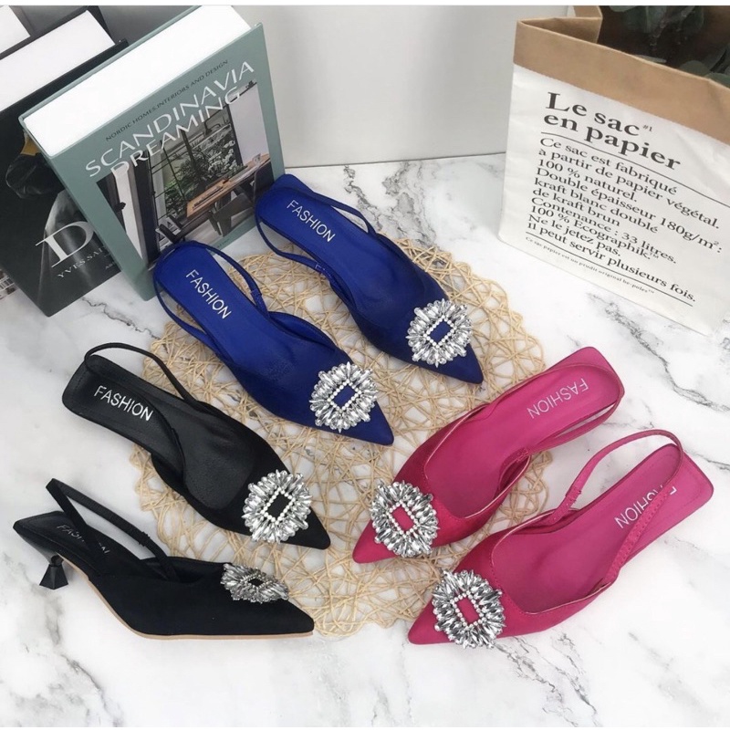 Heels L011 sepatu sendal wanita import realpict