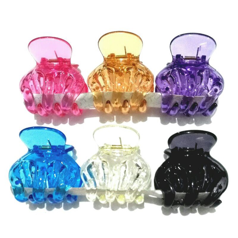 Jedai rambut / jepita rambut bening warna ukuran 5cm thailand jedai rambut 1 lusin isi 12pcs