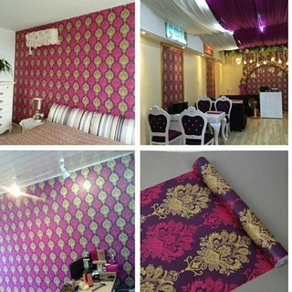 WALAPAPER DINDING KANTOR VINTAGE PURPLE WAALLPAPER DINDING KAMAR