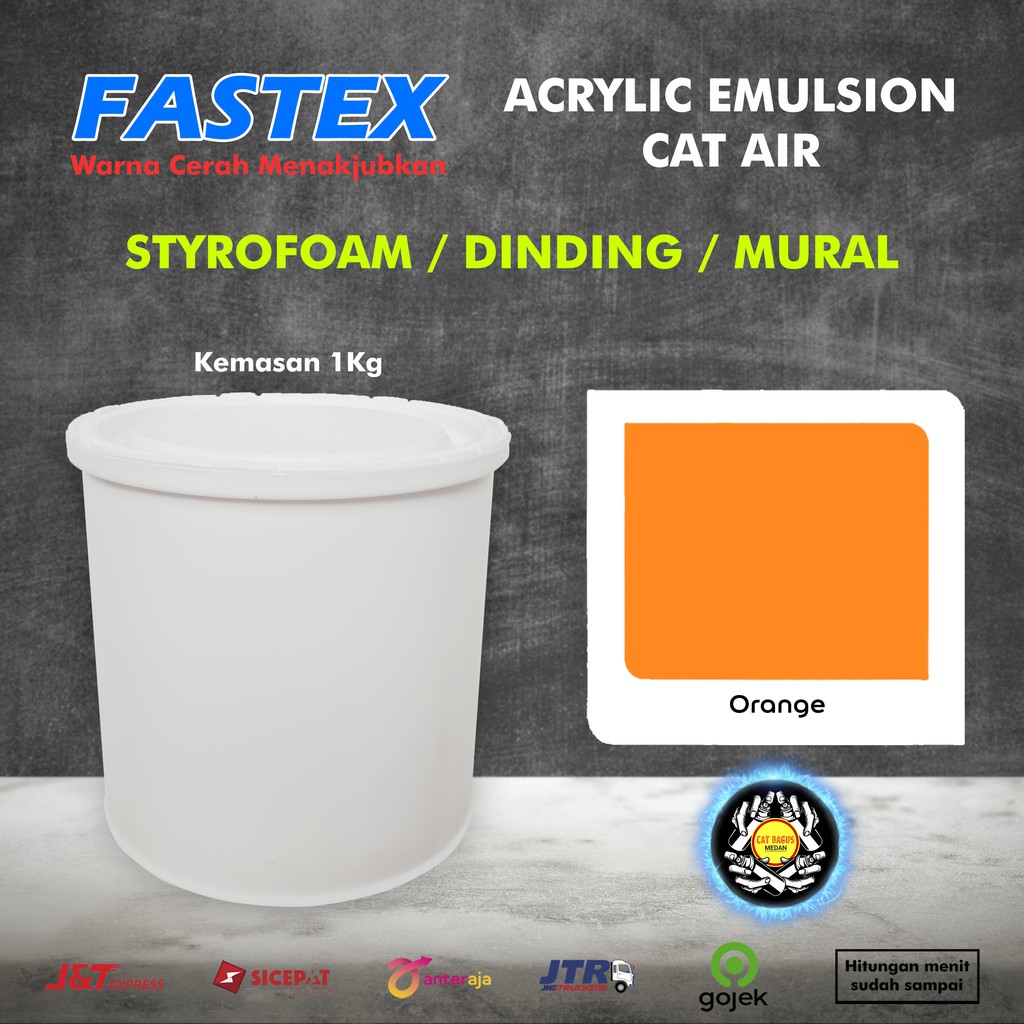 CAT DINDING TEMBOK CAT STEROFOAM 1KG 820 WARNA ORANGE JINGGA ORANYE OREN PASTEL CAT AIR FASTEX KALEN