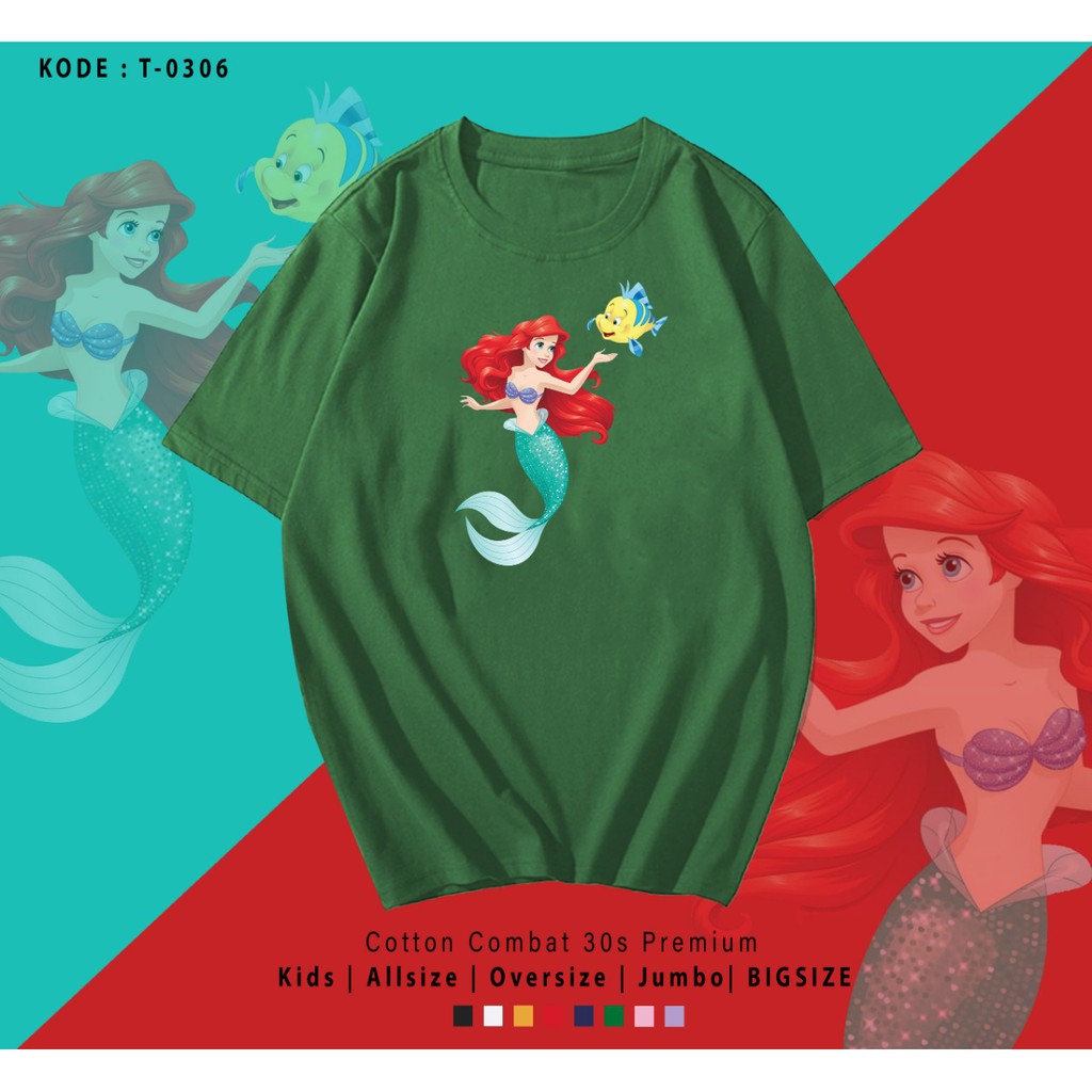 ARIEL MERMAID / TERMURAH / PREMIUM BAJU KAOS  / T-SHIRT / KATUN LENGAN PENDEK / TUMBLR TEE /