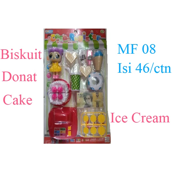 MF08 - Mainan Cash Register LOL Mini Kasir Dan Aneka Biskuit Fast Food MF 08