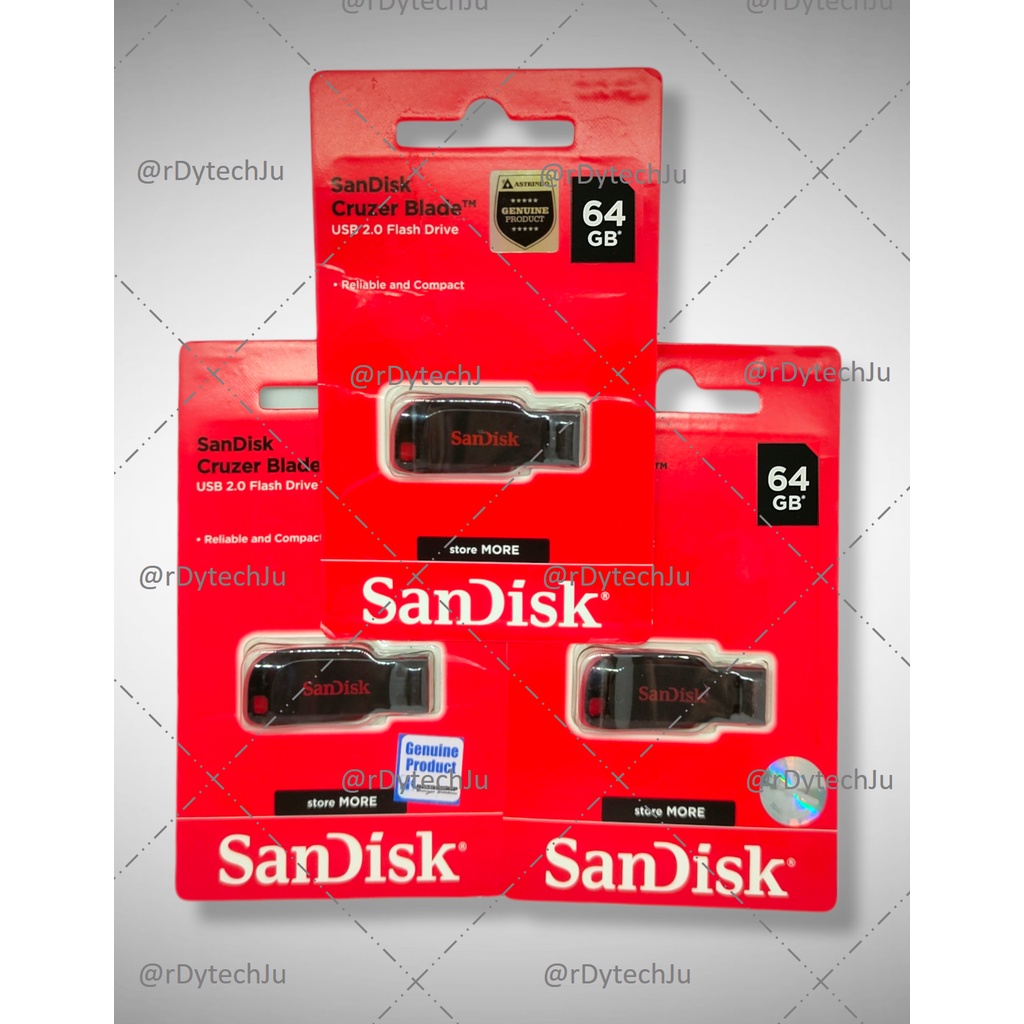 Flashdisk 16GB / 32GB Sandisk Cruzer Blade (CZ50) USB 2.0 ORIGINAL 100% ASLI (GARANSI 5 TAHUN)