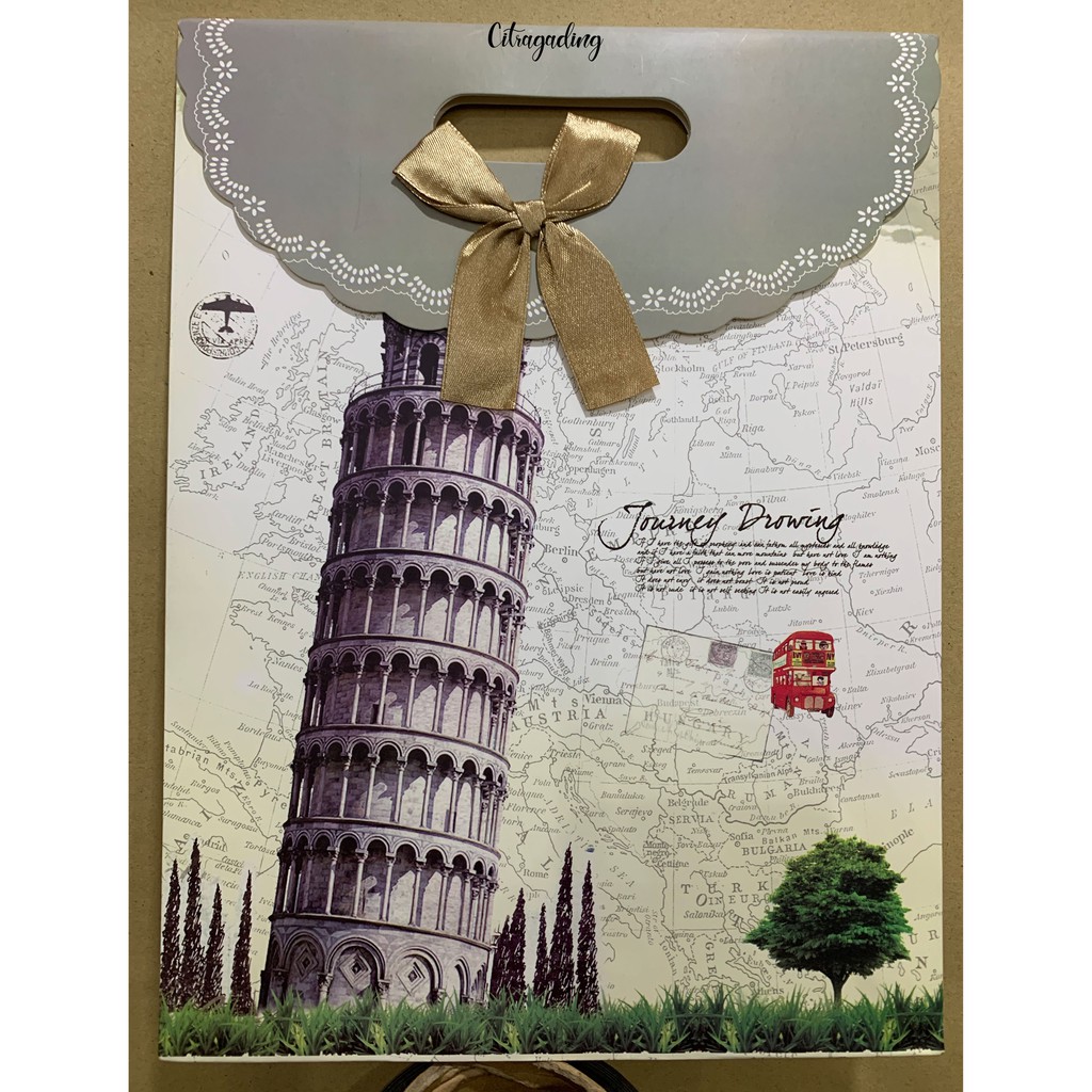 PAPER BAG PITA KANTONG M KERTAS MOTIF POLOS PARCEL BINGKISAN BUNGKUS KEMASAN GOODIE BAG ULANG TAHUN-2