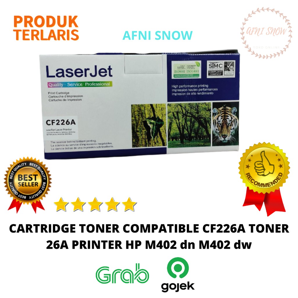 Cartridge Toner Compatible HP CF226A 26A Printer HP Laserjet Pro M402dn M402dw M402n M426fdn M426fd