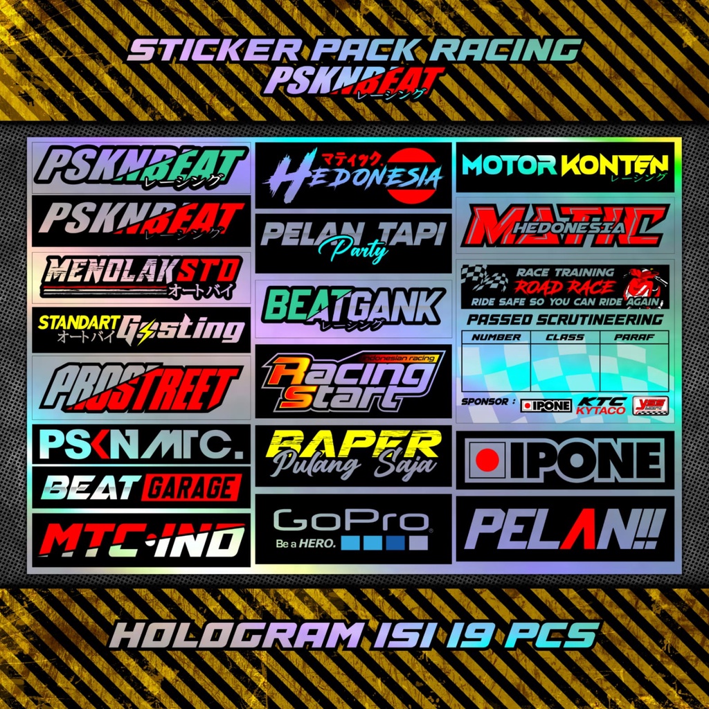 Stiker Racing Pack Beat Vario Scoopy Sticker Racing Hologram Stiker Sponsor Stiker Helm Stiker Motor Sticker Motor Stiker Cuting Sticker Cutting Satuan Stiker Aesthetic Motor