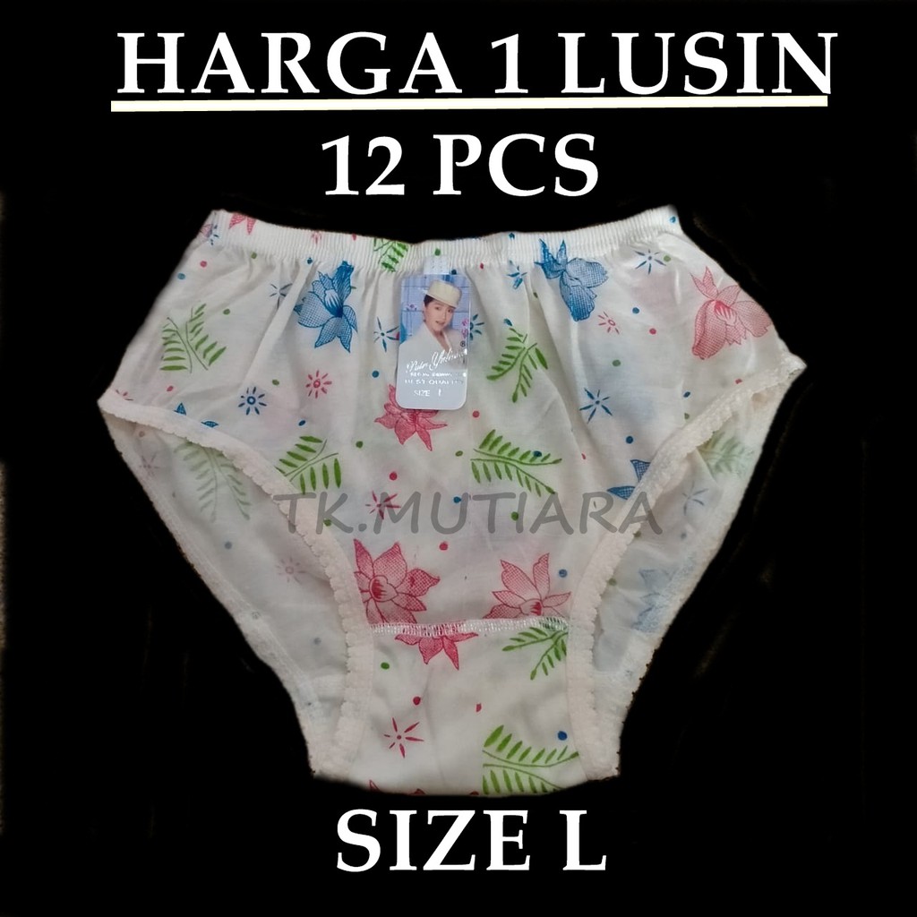  SIZE L LUSINAN 12 PCS CD  WANITA  MURAH CELANA DALAM 