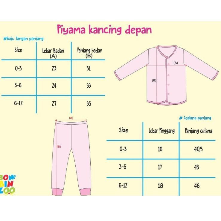 BonBinZoo Setelan Panjang Bayi Newborn 0-12 Bulan Motif SNI / Perlengkapan Baby Baru Lahir