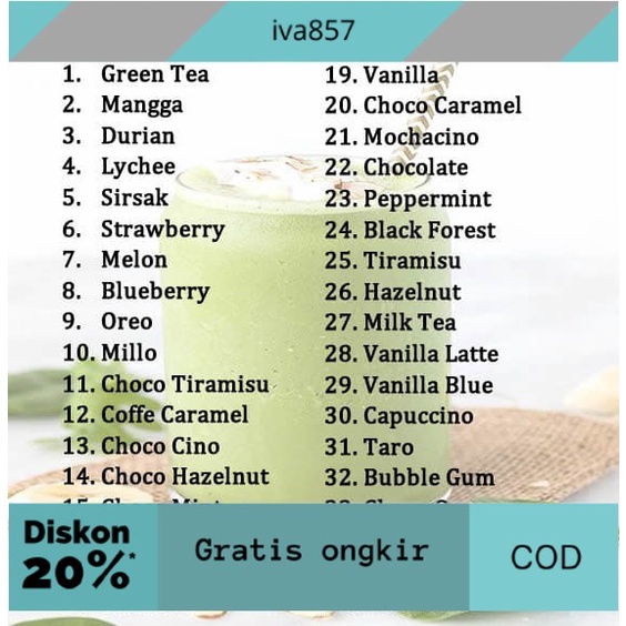 

PROMO 1kg POWDER DRINK / BUBUK MINUMAN RASA GRATIS ONGKIR