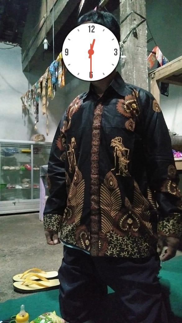 Kemeja Batik Pria Lengan Panjang Wayang