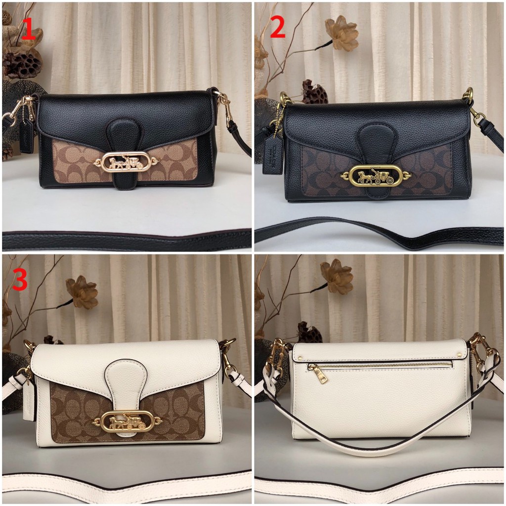 Coach F90782 Tas Bahuselempang Model Amplop Bahan Giok 26 Dengan Gesper Metal Untuk Wanita