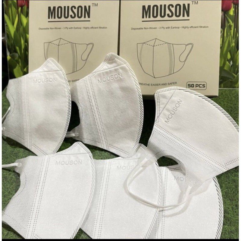 Masker Duckbill Mouson ISI 50pcs emboss MOUSON disposable facemask