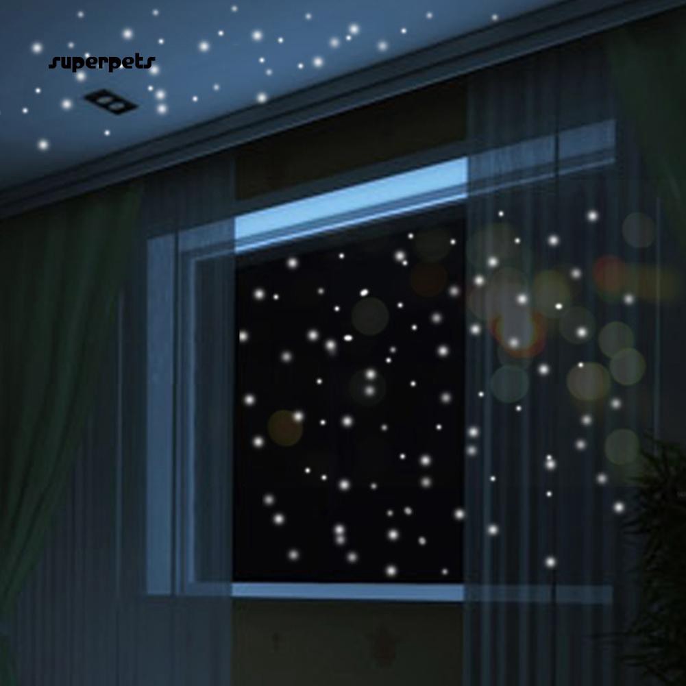 Super 104pcs Luminous Dots Glow In The Dark Ceiling Wall Stickers Decals For Kids Room