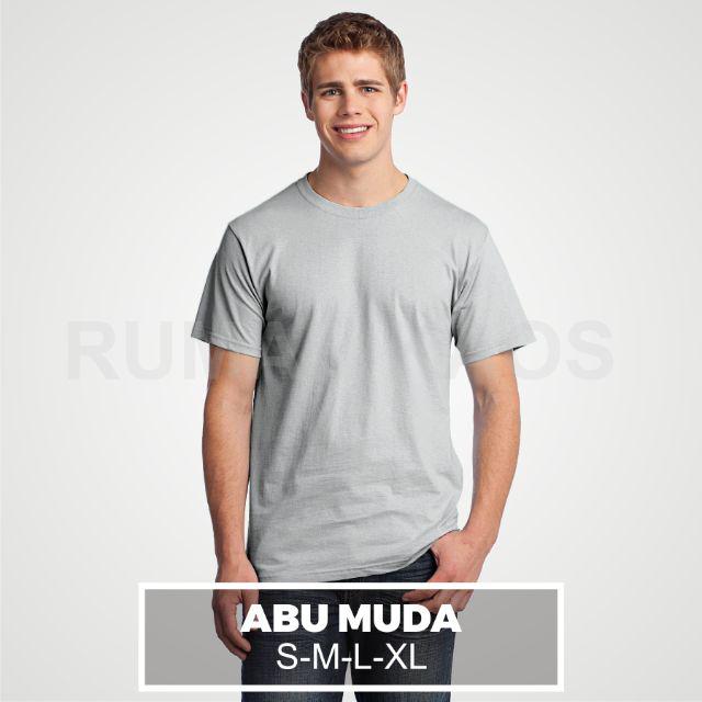 KAOS POLOS LENGAN PENDEK COTTON COMBED 30S-ABU MUDA