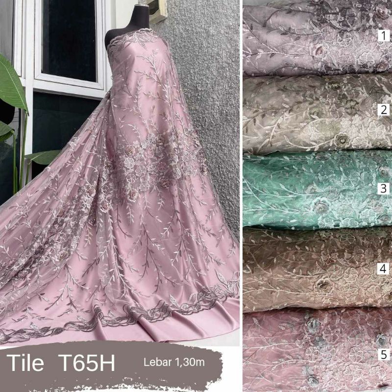 {JAWARA TEXTILE} TILE BRUKAT BORDIR / BRUKAT TILE MOTIF BUNGA / TILE BRUKAT