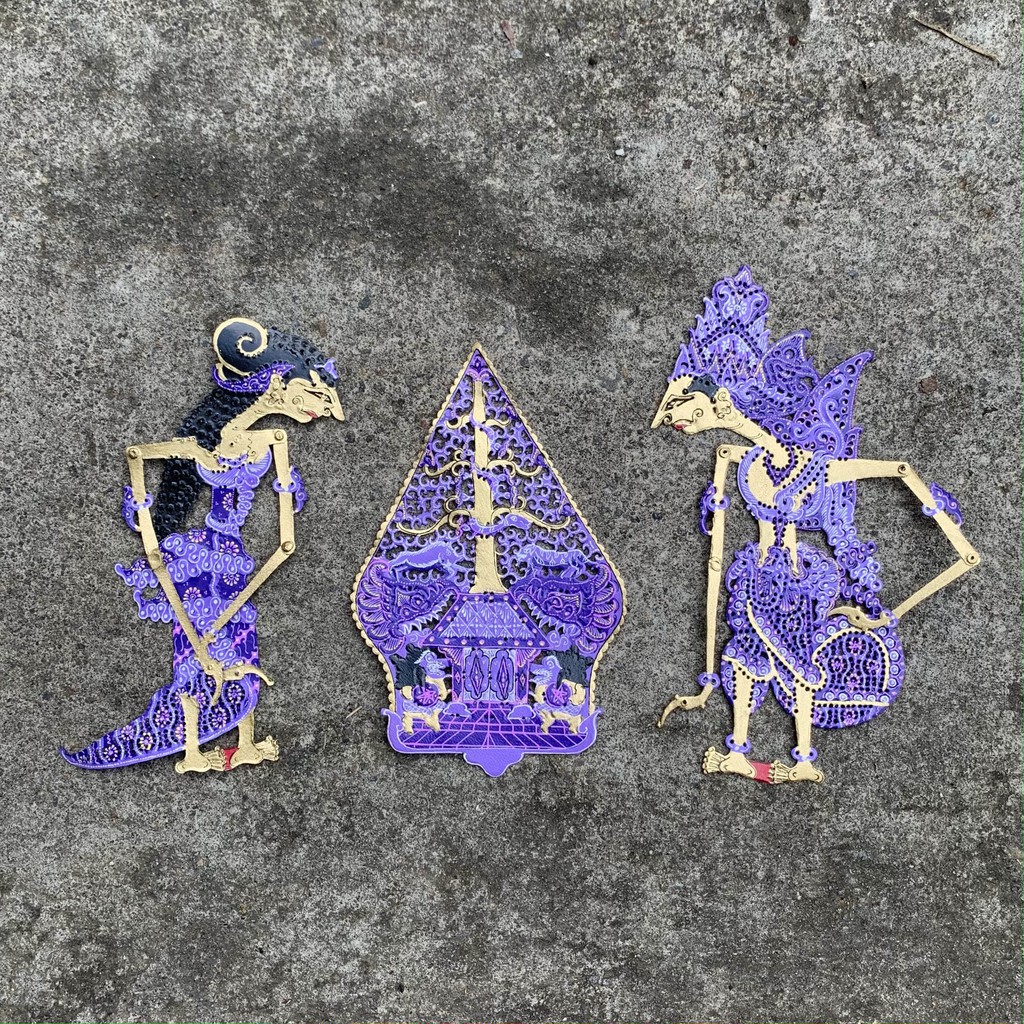 Wayang Kulit Rama Shinta Mahar 17 cm dengan Gunungan