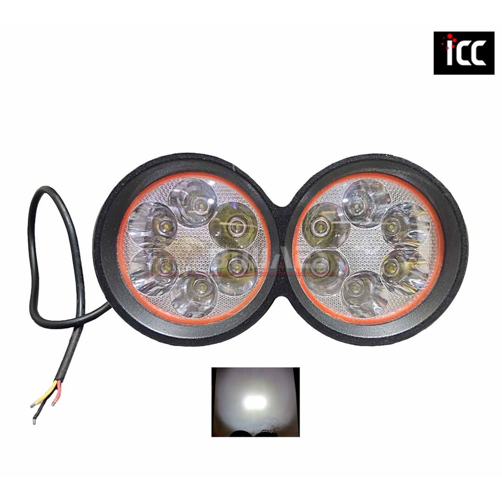 Lampu Tembak 12 Mata 36 Watt Lampu Sorot Motor l Lampu Tembak Merk HJG/ICC