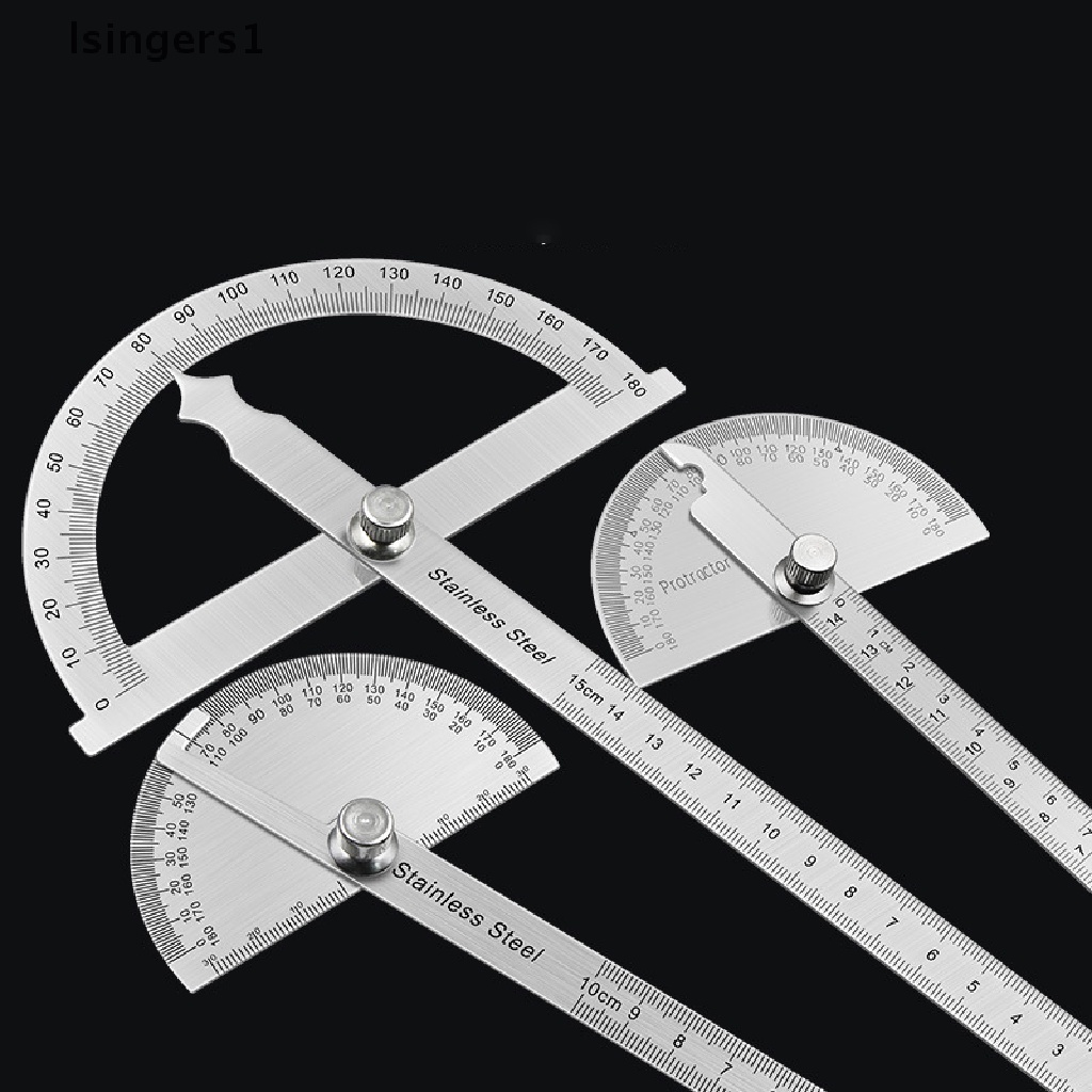 (lsingers1) Penggaris Goniometer 180 Derajat Bahan Metal Untuk Pengerjaan Kayu