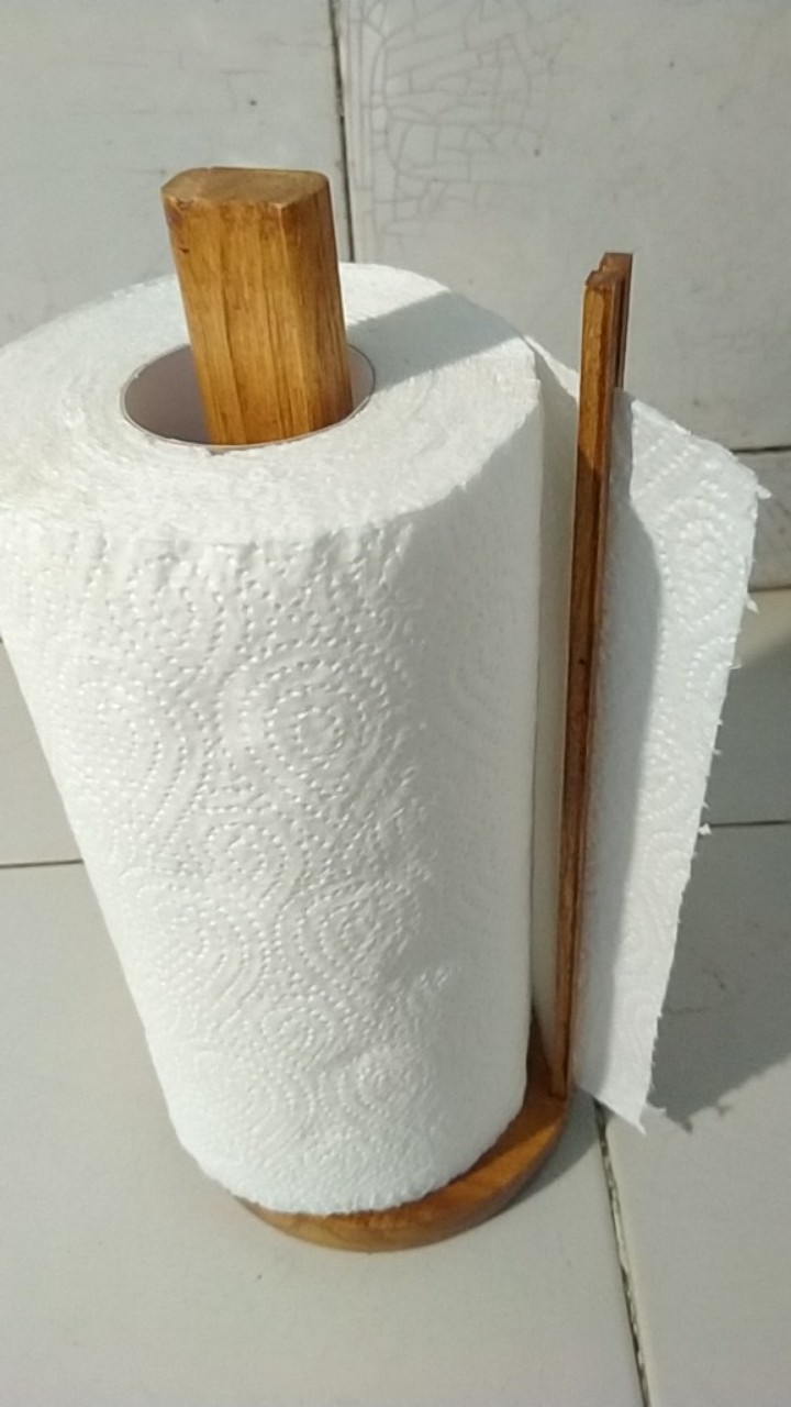 Tempat Tisu Rol Holder Tissue Tissu Kayu Wood Wooden