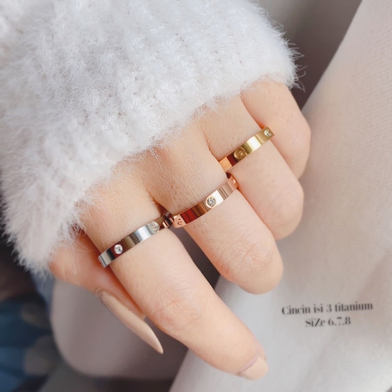 Cincin 3 in 1 Cartier Titanium