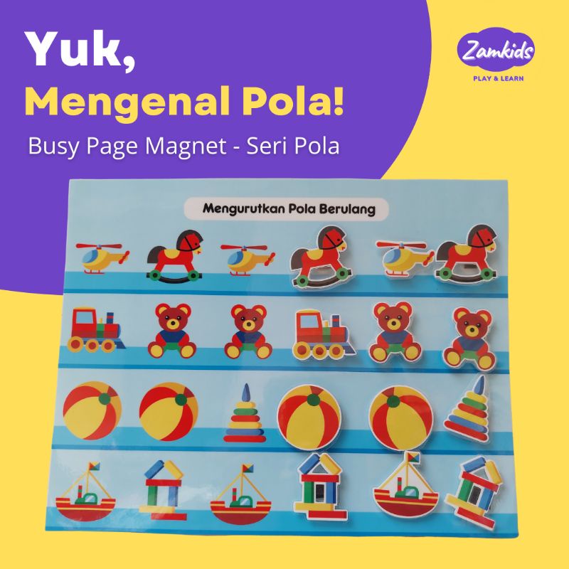 MAINAN EDUKASI BUSY PAGE MAGNET BELAJAR POLA PATTERN ANAK BALITA