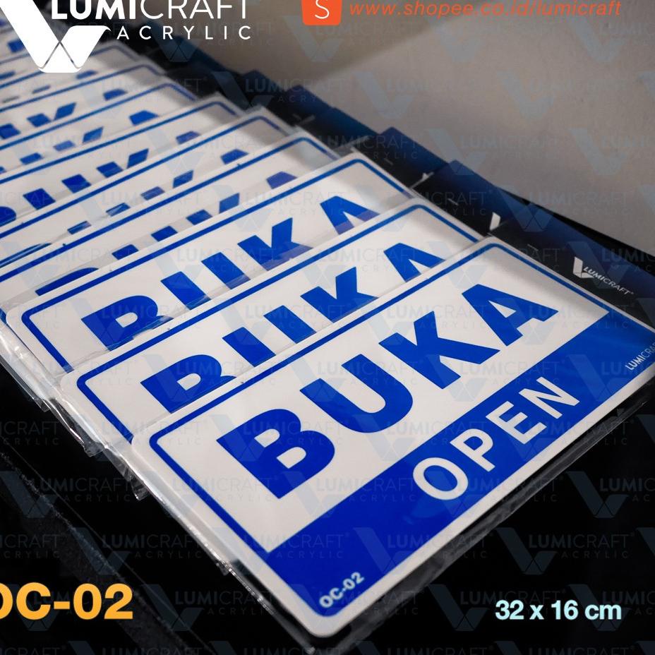 

ㅛ Buka Tutup / Open Closed Hanging Sign Board Acrylic / Akrilik Bolak-Balik 32 x 16 cm - Lumicraft O