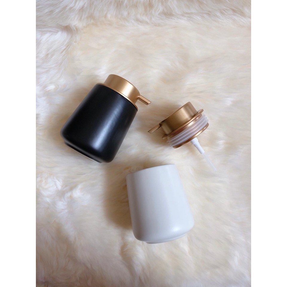 Tempat Sabun Keramik Porcelain / Botol Sabun Cair Soap Dispenser Pump