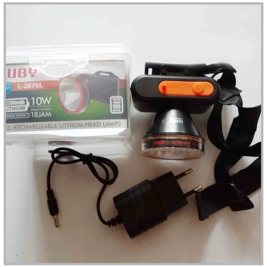 Senter Kepala/Headlamp Luby L-2876L 10WattTahan Hingga 18 Jam Kualitas Terbaik