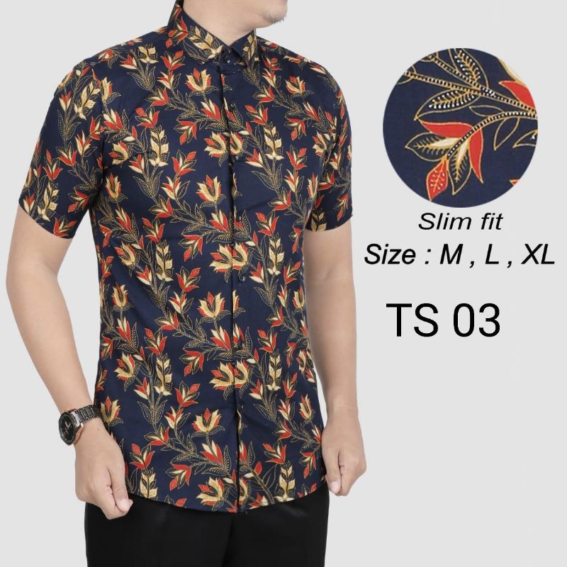 KEMEJA BATIK PRIA SLIM FIT COLINDION BATIK SOLO CBS725 MEWAH PREMIUM BAJU ELEGANT SIZE M L XL  SKU MS PENDEK JAKARTA PLATINUM