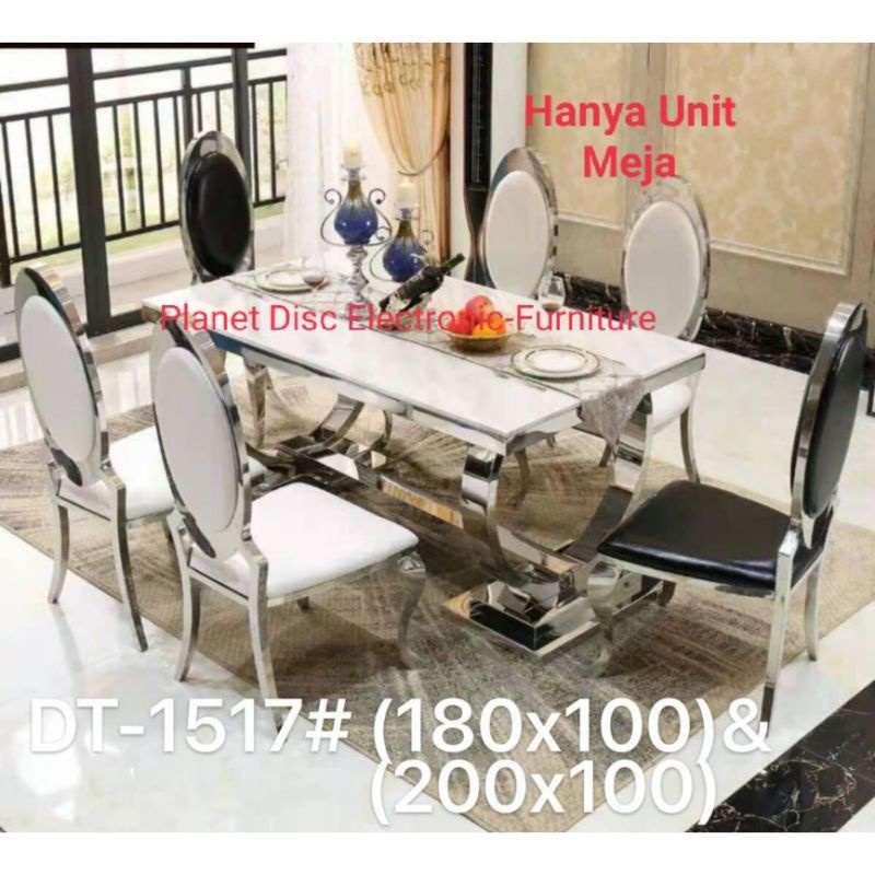 Meja Makan Marmer 200cm Meja makan Batu marmer Dining Table Dining Set Meja Marmer