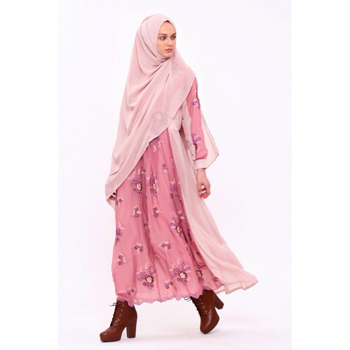 QAYLA khimar + dress (hijab dan gamis) - khimar bordir gamis set kualitas PREMIUM