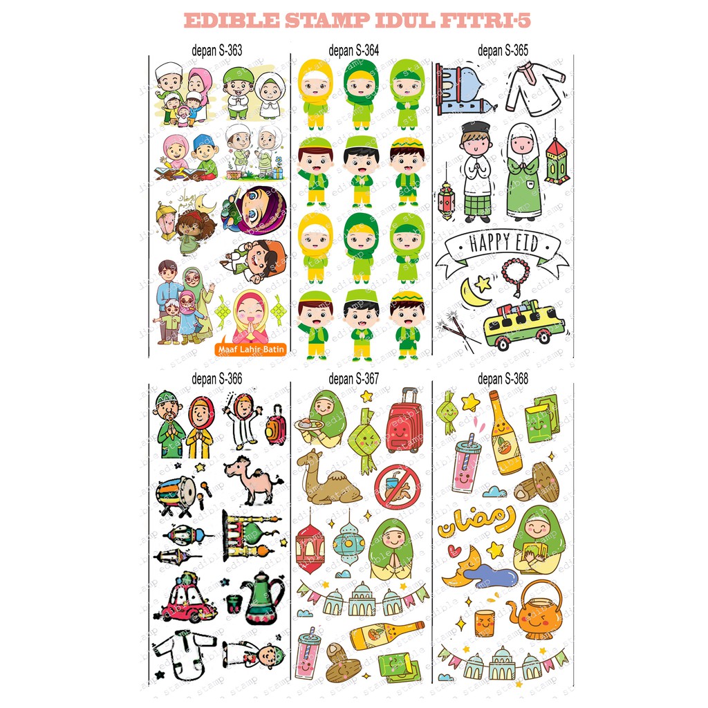 

Edible Stamp Stiker Makanan Edible Stiker Edible Image Edible Print Sticker Makanan Lebaran - 5