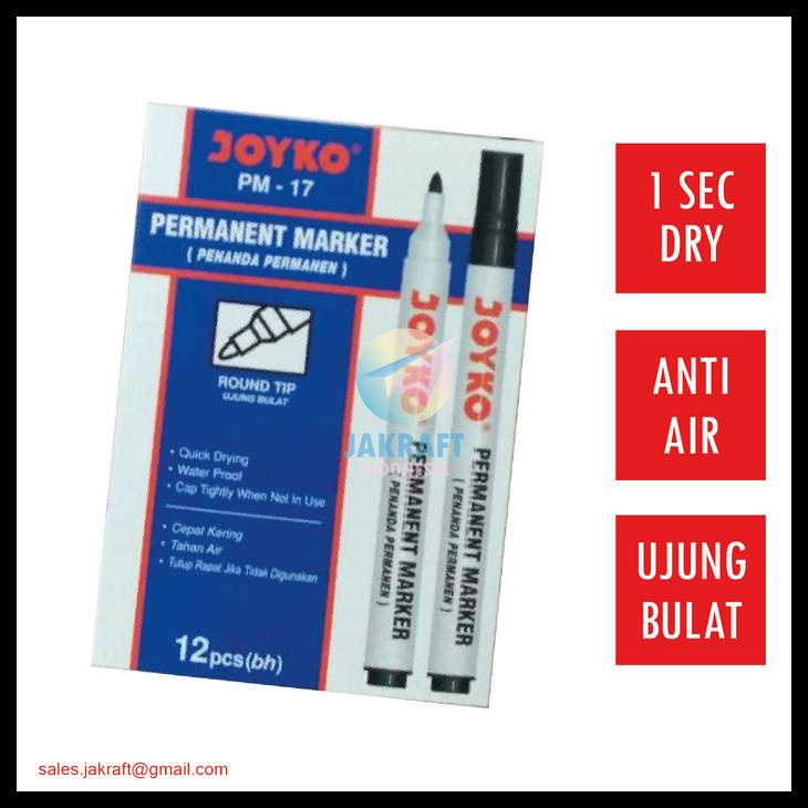 

Spidol Permanent Marker (Hitam) Joyko Pm-17 Anti Air Segala Permukaan Kode 838