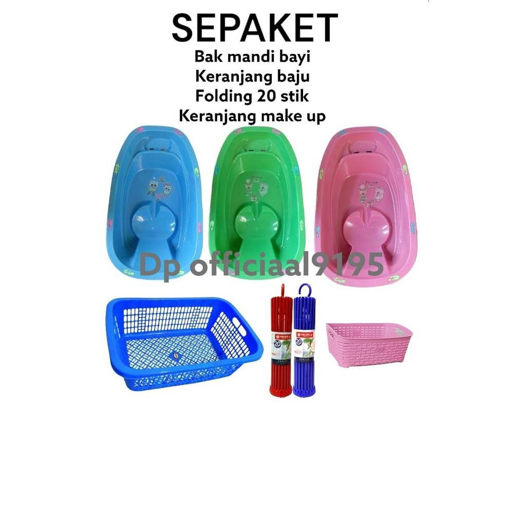 [SEPAKET] BAK MANDI BAYI/KRANJANG BAJU/POLDING 20 STIK/KERANJANG MAKE UP