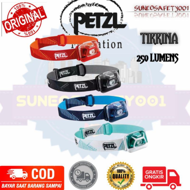 PETZL TIKKINA HEADLAMP "BLACK" 250 LUMENS