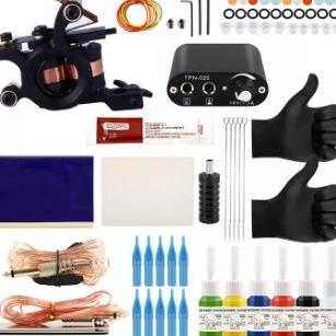 Mesin Tatto-Set Peralatan Mesin Tatoo Tinta Lengkap